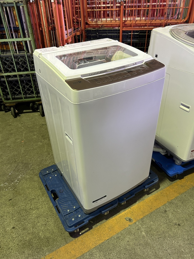 全自動洗濯機 8.0kg ワールプールジャパン ヤマダ YWM-TV80F1 2019 正常動作  (後藤) フタ付け根折れあり