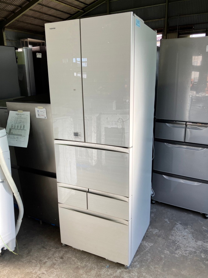 冷蔵庫 6ドア 東芝 GR-H460FV(ZC) 2015 製造番号:84014383 正常動作  (神宮)