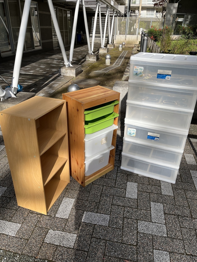 家具5点　プラチェスト、ラック、カラーボックス、5段棚、ローテーブル